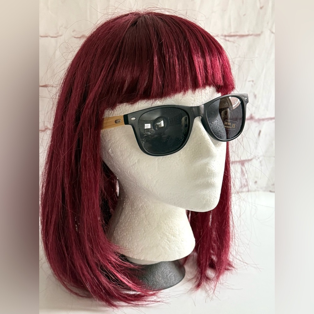 JOE’S SPECS 2 PAIR Black & Bamboo/Faux Wood Frame Sunglasses UV 400 NEW - Picture 2 of 16